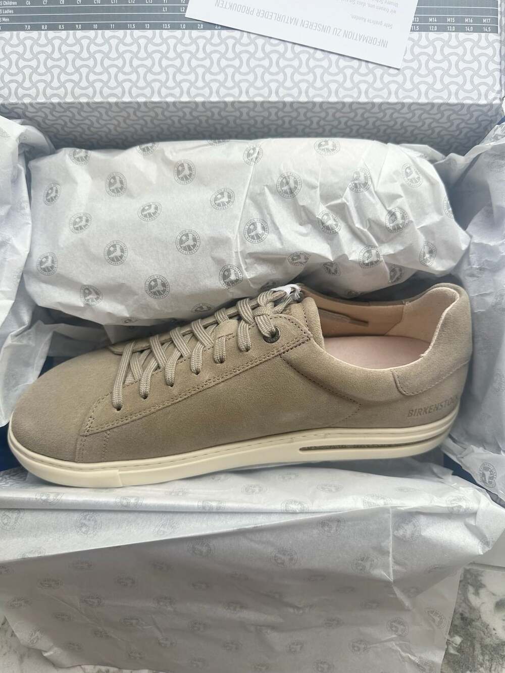Birkenstock Bend Low Suede Leather Size 42 Taupe Sneakers